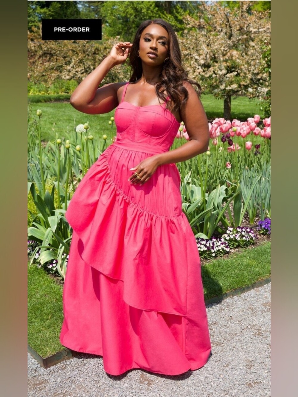 Rebdolls Violette Poplin Corset Ruffle Maxi A Line Dress Size 4x(26 28)